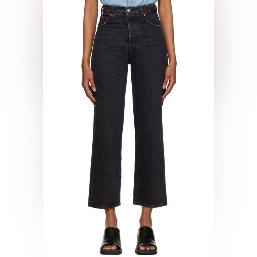 Levis Ankle Length Ribcage Jeans - Black